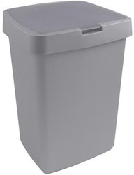 Sunware cubo de basura Delta 25L gris - papelera de plástico con tapa abatible