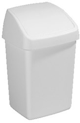 Sunware cubo de basura Delta con tapa oscilante 10L plástico blanco