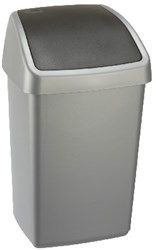 Sunware papelera Delta 25L gris - cubo de basura de plástico con tapa basculante