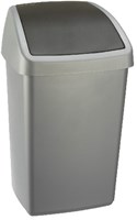 Sunware cubo de basura Delta 50L con tapa oscilante plástico gris plateado