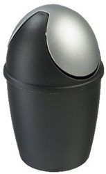 Sunware cubo de basura de mesa negro/plata 1,5L - papelera compacta