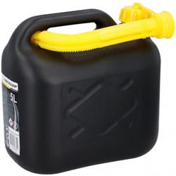 Jerrycan 5 litros negro resistente a la gasolina plástico con boquilla