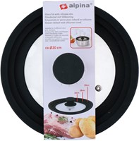 Alpina tapa de sartén de vidrio con borde de silicona universal 16-20 cm