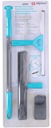 Alpina set de limpieza de ventanas 5 piezas limpiacristales con microfibra para un acabado sin rayas