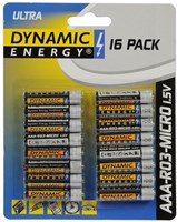 Pilas AAA zinc-carbón 16 unidades Dynamic Energy - energía potente