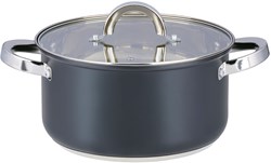Alpina olla inducción con tapa de vidrio 22cm 4,7L - acero inoxidable