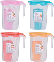 Alpina jarra de plástico azul con 6 vasos 1,75L 300ml