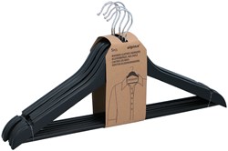 Alpina perchas negras madera 5 unidades - percha antideslizante para pantalones