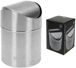 Koopman cubo de basura de mesa acero inoxidable 1,5 litros plata - papelera de mesa