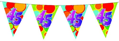 Guirnalda cumpleaños 45 años plástico 10 metros decoración fiesta
