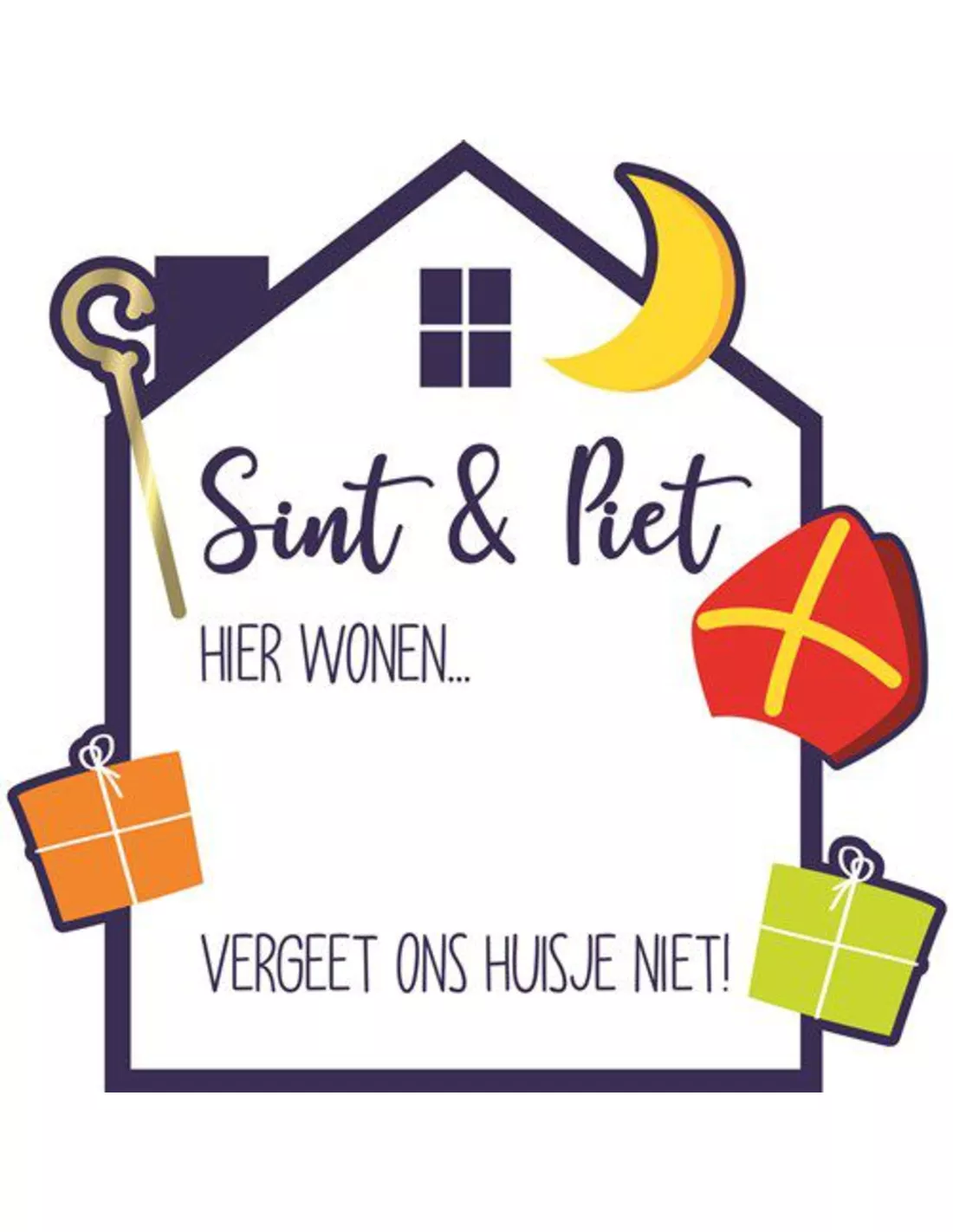 Cartel de ventana Sinterklaas papel blanco 50 cm decoración Sinterklaas
