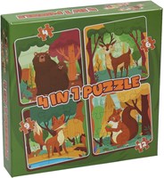 Puzzle 4 en 1 animales del bosque para niños desde 3 años