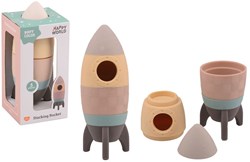 Johntoy cohete apilable de silicona juguete educativo multicolor