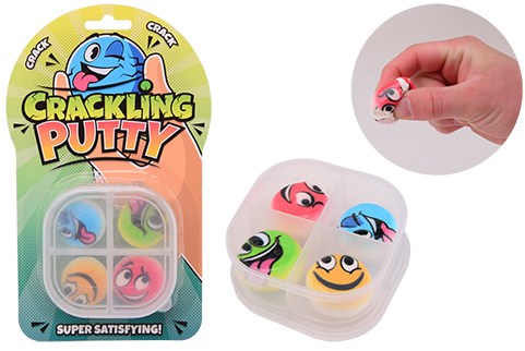 Johntoy juguete putty Crackling Putty en caja de almacenamiento 4 piezas multicolor