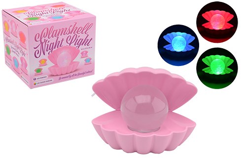 Johntoy luz nocturna rosa LED perla concha con conexión USB habitación infantil