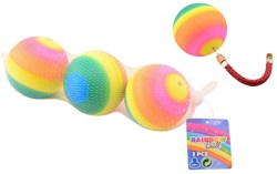 Johntoy pelotas arcoíris set juguete 3 piezas goma colorida 8 cm