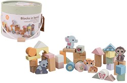Jouéco bloques de madera - The Wildies Family set de construcción 50 piezas