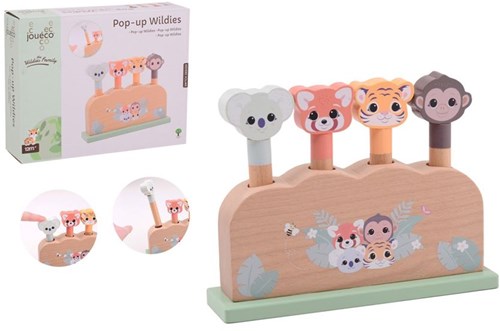 Jouéco juego de habilidad de madera Wildies Family juguete pop-up