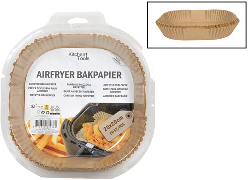 Papel de hornear para airfryer 20 cm 50 unidades - papel para freidora de aire