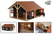 Juguete establo de caballos Kids Globe con 2 boxes y almacén escala 1:24
