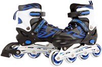 Patines en línea ajustables azul negro marco de aluminio talla 35-38 niños