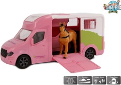 Camión de caballos die cast rosa con luz y sonido 20cm juguete