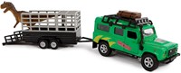 Coche de juguete Land Rover transporte de dinosaurio die cast con remolque 29cm