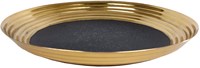 Cuenco oro negro metal juguete decorativo 33x33x4cm