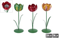 Portavelas portavelas Tulip L metal multicolor 8x8x25cm decoración