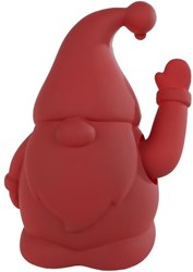 Escultura Papá Noel saludando decoración navideña plástico rojo 12x9,5x17cm