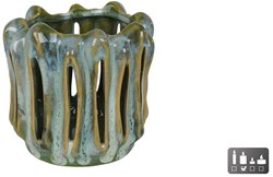 Van Manen farolillo juguete verde-blanco cerámica decorativo