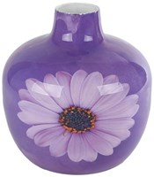 Jarrón Gerbera morado metal juguete decorativo 18x18x18cm