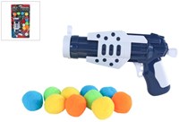 Pistola juguete con 11 bolas blandas 17,5cm multicolor niños
