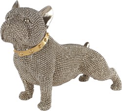 Estatua Cairn Terrier dorado brillante polystone decoración 22x9x17cm