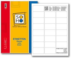 Soho etiquetas hojas A4 adhesivas 240 unidades etiquetas blancas