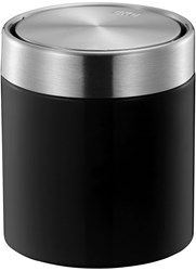 EKO papelera de mesa cubo de basura 1,5 litros diseño negro mate acero inoxidable