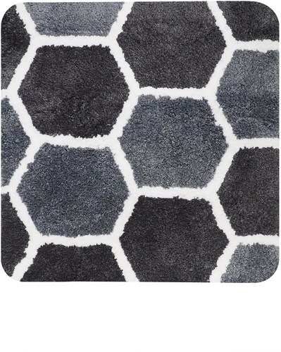 Dutch House alfombra baño alfombra bidé gris 60x60 cm antideslizante microfibra