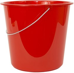 Cubo 10 litros rojo - cubo de plástico resistente para juguetes y agua