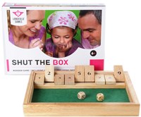 Twisk Shut the Box juego de dados de madera 28 x 20 x 4,5 cm