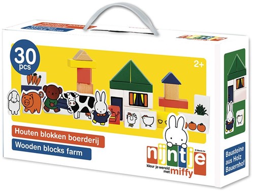 Twisk bloques de granja de madera Miffy - juguete educativo 28 piezas