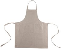 Linen and More delantal cocina algodón beige 75x90cm con bolsillos