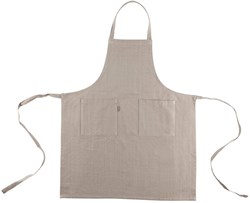 Linen and More delantal cocina algodón beige 75x90cm con bolsillos