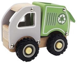 Simply camión de basura de madera azul coche de juguete para niños