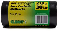 Cleany bolsas de basura 30L 20 unidades - bolsas residuos plástico blancas
