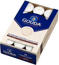 Gouda waxinelicht 8 uur box 30 wit