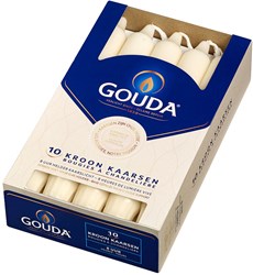 Gouda kroonkaars 200/24 doos 10 ivoor