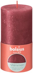 Bolsius vela pilar shimmer roja - vela rústica 13 cm - decoración