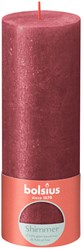 Bolsius vela rústica shimmer roja - vela decorativa 19 cm