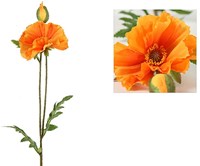 Countryfield flor artificial amapola decorativa naranja claro 64cm flor