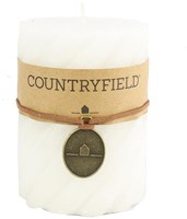 Countryfield vela pilar blanca decoración espiral 7,5x7,5cm vela decorativa